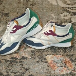 New Balance White and Green Sneakers